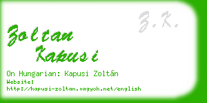 zoltan kapusi business card